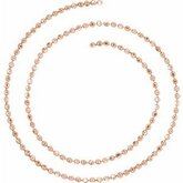 Ch1103 / 14K Rose / In / Polished / 1.8Mm Diamond-Cut Bead Chain