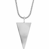 87131 / NECKLACE / Custom Engraved / Sterling Silver / 28 X 16 Mm / 24 In / Polished / Geometric Necklace