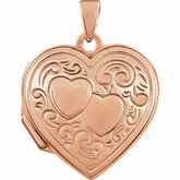 Double Heart Locket with Design