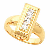 3-Stone Fashion Ring for Square or Princess-Cut Stones