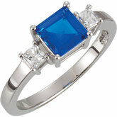 3-Stone Ring Mounting for Princess-Cut Gemstones