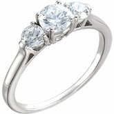 3-Stone Semi-mount Engagement Ring
