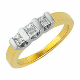 5/8 CTW Princess Cut Diamond Two Tone 3 Stone Ring