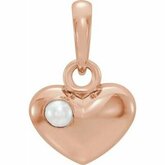 86316 / Sterling Silver / Mounting / 2 Mm / Pearl Heart Pendant Mounting
