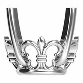 29044 / Neosadený / Sterling Silver / 5 Mm / Semi-Polished / 4-Prong Round Fleur De Lis Earring Setting