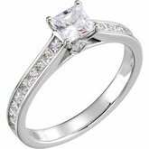 Accented Engagement Ring or Matching Band