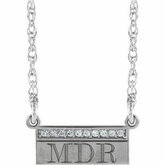 Accented Monogram Bar Necklace