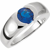 Bezel-Set Ring Mounting for Round Gemstone Solitaire