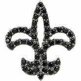 Black Spinel Fleur-de-lis Pendant or Necklace