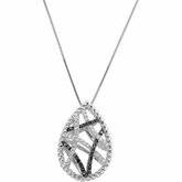 Black & White Diamond Necklace with Black Rhodium Plating