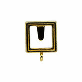 Cabochon Square Bezel Earring Top with Ring