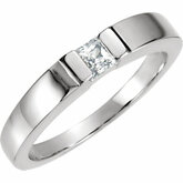 Channel Set Princess Solitaire Ring Mounting