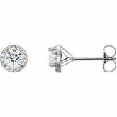 Charles & Colvard Moissanite® Round 4-Prong Halo-Style Earrings