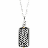 Checkerboard Rectangle Ash Holder Pendant and Chain