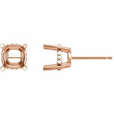 Cushion 4-Prong Accented Basket Earrings