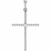 Diamond Beaded Cross Pendant or Mounting