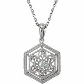 Diamond Filigree Pendant or Necklace