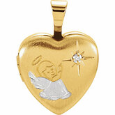 Diamond Heart Angel Locket