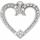 Diamond Heart Pendant Slide or Mounting