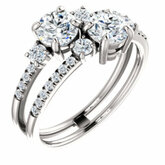 Diamond Semi-mount 2-Stone Engagement Ring or Band