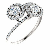 Diamond Semi-mount 2-Stone Engagement Ring or Band