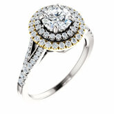 Diamond Semi-mount Halo-Style Engagement Ring or Band