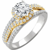 Diamond Semi-mount Interlocking Engagement Ring or Band