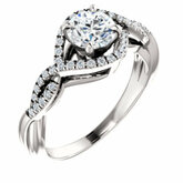 Diamond Semi-mount Twisted Halo-Style Engagement Ring or Band