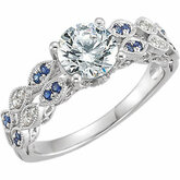 Diamond & Sapphire Semi-mount Engagement Ring