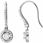Diamond or Created Moissanite Halo-Styled Earrings or Mounting