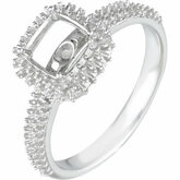 Engagement Ring Mounting for Asscher Center