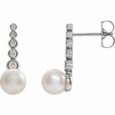 Freshwater Cultured Pearl Accented Earrings