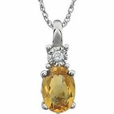 Gemstone & Diamond Accented Necklace