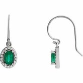Gemstone & Diamond Halo-Styled Earrings
