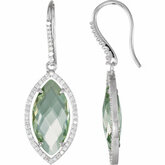 Green Quartz & Diamond Earrings or Mounting