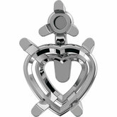 Heart 4-Prong Accented Setting for Earring Assembly