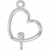 Heart Design Dangle Component with Jump Rings
