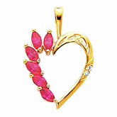 Heart Pendant Mounting for Marquise Center