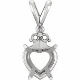 Heart Pendant Mounting with Trio Accent