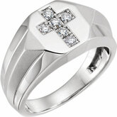 Men's Diamond Cross Ring