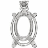 Oval 4-Prong Cabochon Basket Setting with Accent