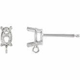 Oval 4-Prong Earrings with Jump Ring