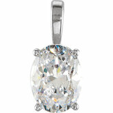 Oval 4-Prong Solitaire Light Weight Pendant