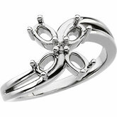 Oval Floral Design Ring Mounting