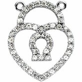 Petite Heart Shape Lock Necklace Center Mounting