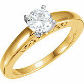 Scroll Cathedral Solitaire Engagement Ring