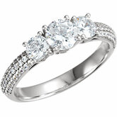 Semi-Mount Diamond Engagement Ring or Matching Band