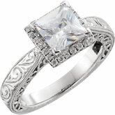 Semi-Mount Engraved Engagement Ring