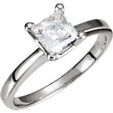 Solitaire Ring Mounting for Princess - Cut Gemstone