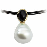 South Sea Cultured Pearl & Onyx Pendant or Semi-mount